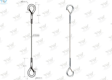Ø 2.0 MM Wire Rope Sling Spring Loaded Hooks End Stainless Steel Wire Tracers